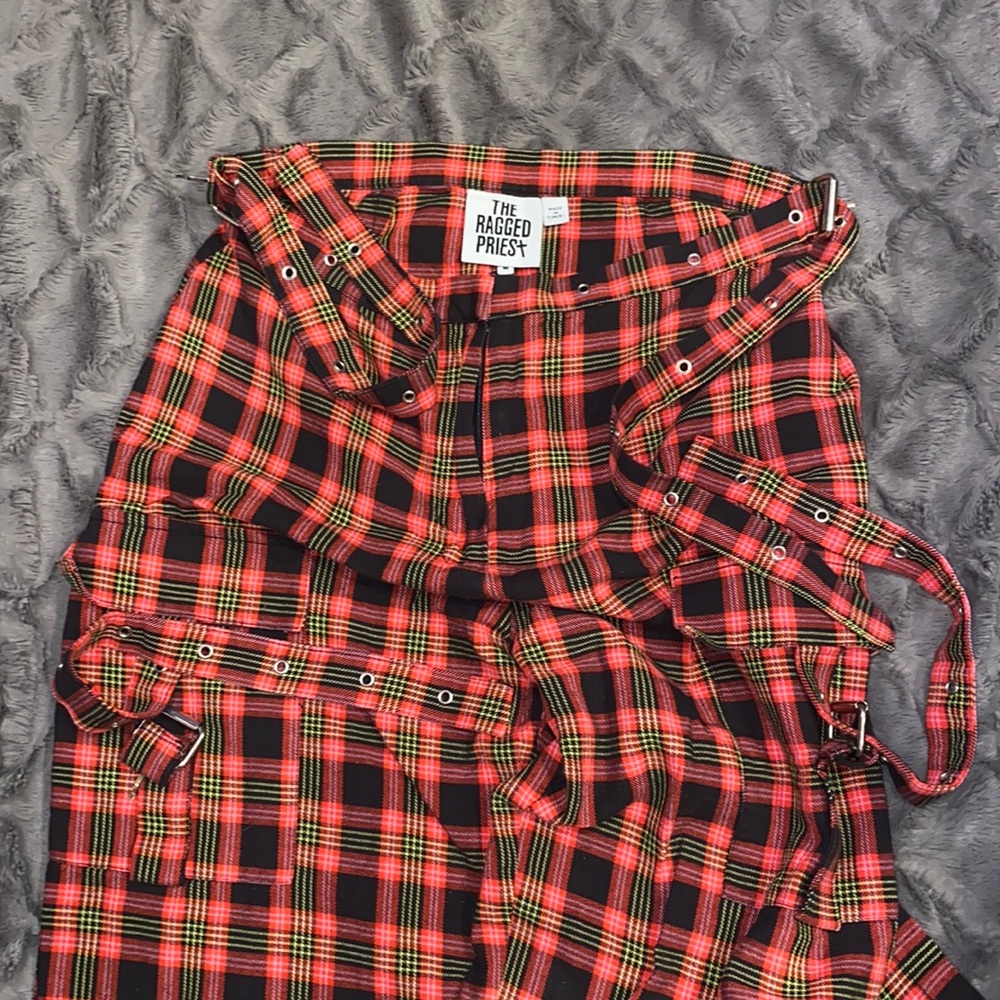 Dolls Kill the Ragged Priest Boundary Plaid Buckle Pants Medium